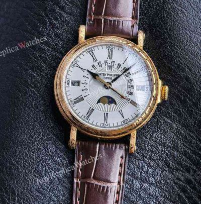 Victory Factory Patek Philippe Complications 5159 Calendar 38mm Cal.324 Movement Engraved YG Case Watch